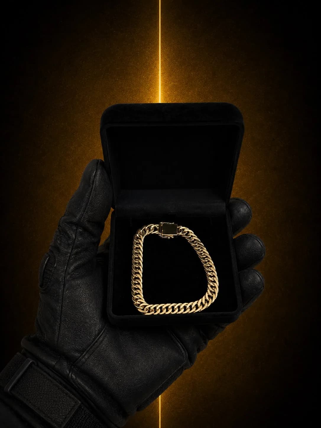 Pulseira romana quadrada oca em ouro